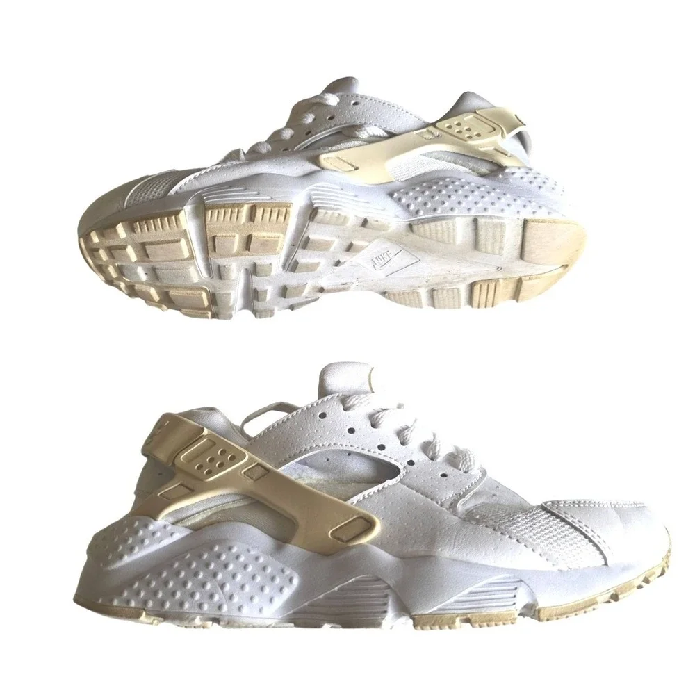 Nike Air Huarache Run GS White Sneakers 654275-110 Size‎ 6.5Y Womens 8